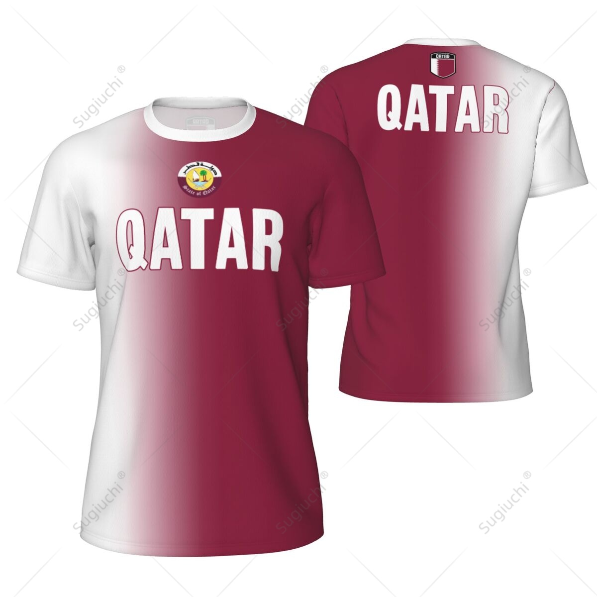 3D Printing Qatar - T-shirt sportiva in rete con bandiera