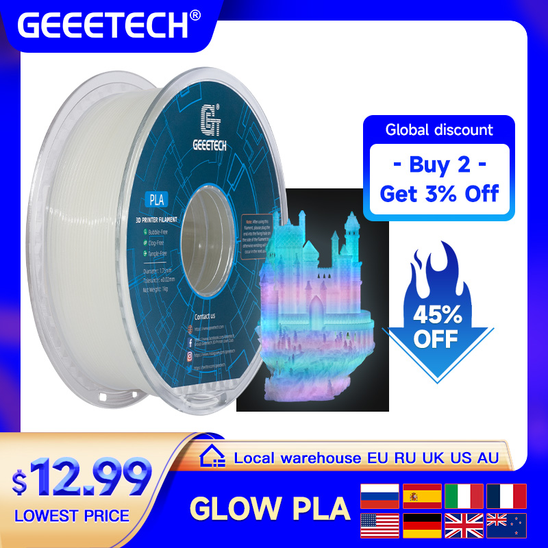 GEEETECH Glow PLA 1.75mm 1kg L - 3D Printing Nylon recensione e prezzo